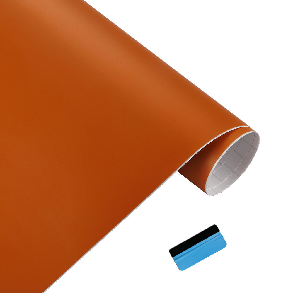 NewL Car Matte Vinyl Wrap Film Stickers and Decals Foil Bubble Free Decoration DIY Motorcycle Automobiles Auto Accessories (Orange, 150cm x 300cm)